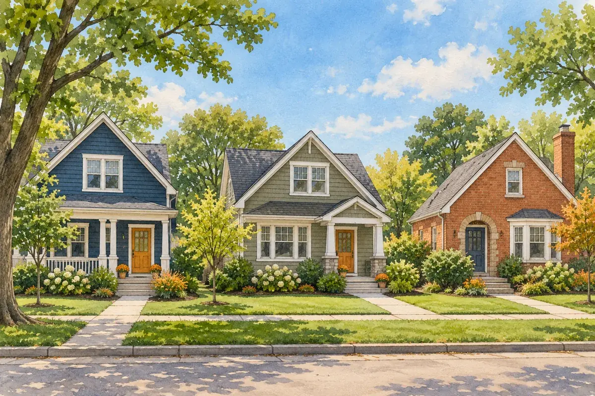 Architectural homes in Spring Douglas Historic District Elgin